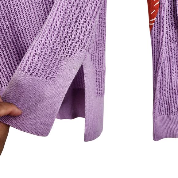Kerri Rosenthal Purple Knit Heart Elbow Patch Women's Sweater XS Cashmere Blend - Picture 4 of 15